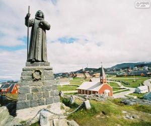 пазл Статуя Ханс Эгеде, Нуук, Гренландия